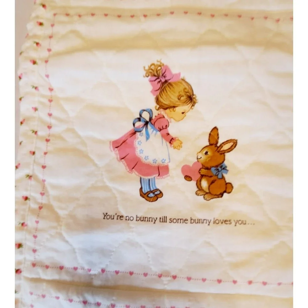 VTG‎ Handmade Baby QUILT Crib/Lap Blanket 